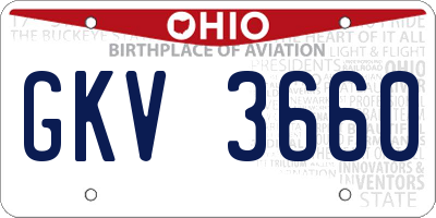 OH license plate GKV3660