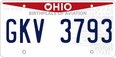 OH license plate GKV3793