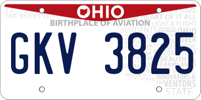 OH license plate GKV3825
