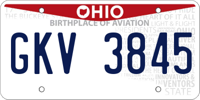 OH license plate GKV3845