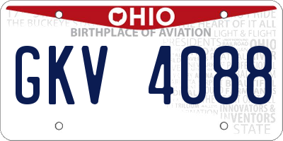 OH license plate GKV4088