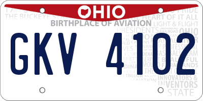 OH license plate GKV4102