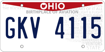 OH license plate GKV4115