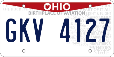 OH license plate GKV4127
