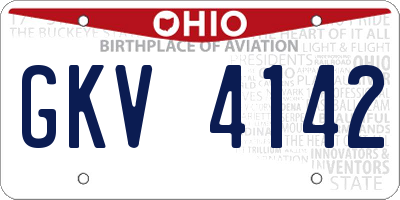 OH license plate GKV4142