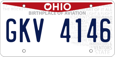 OH license plate GKV4146