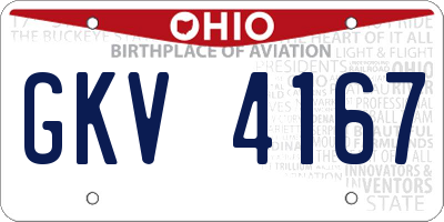 OH license plate GKV4167