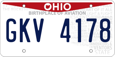 OH license plate GKV4178