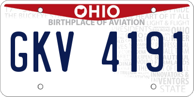 OH license plate GKV4191