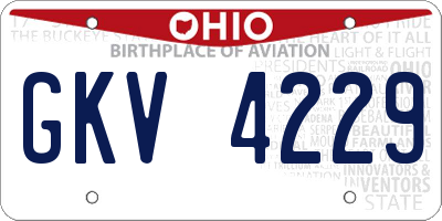 OH license plate GKV4229