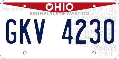 OH license plate GKV4230
