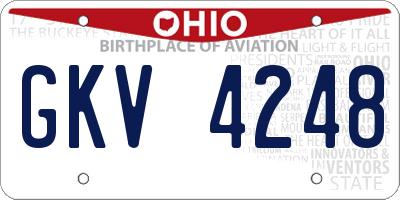 OH license plate GKV4248