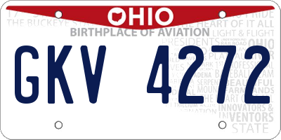 OH license plate GKV4272