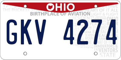 OH license plate GKV4274