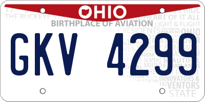 OH license plate GKV4299