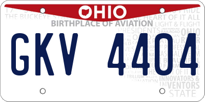 OH license plate GKV4404