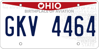 OH license plate GKV4464