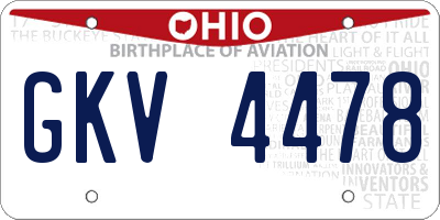 OH license plate GKV4478