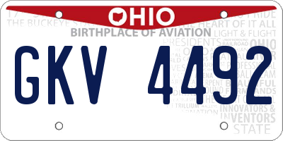 OH license plate GKV4492