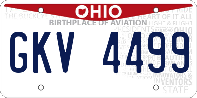 OH license plate GKV4499