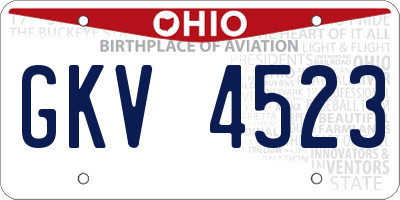 OH license plate GKV4523