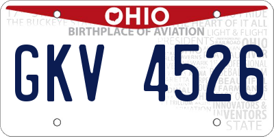 OH license plate GKV4526