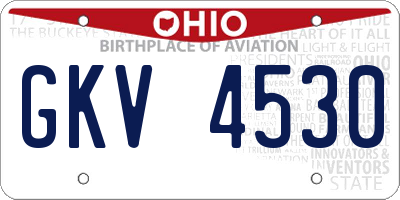 OH license plate GKV4530
