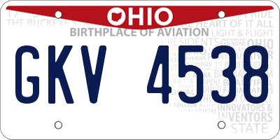 OH license plate GKV4538