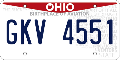 OH license plate GKV4551