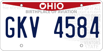 OH license plate GKV4584