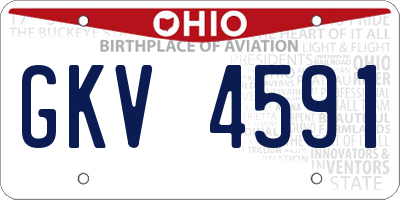 OH license plate GKV4591