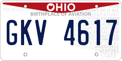 OH license plate GKV4617