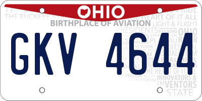 OH license plate GKV4644