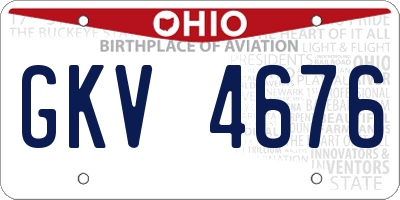 OH license plate GKV4676