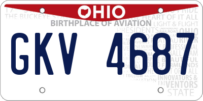 OH license plate GKV4687
