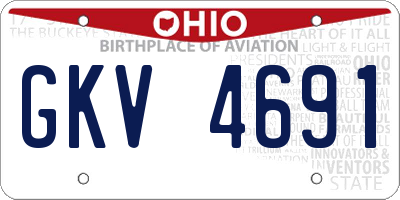 OH license plate GKV4691