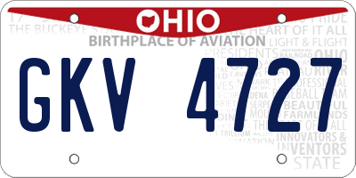 OH license plate GKV4727