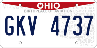 OH license plate GKV4737