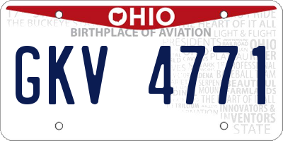 OH license plate GKV4771