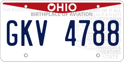 OH license plate GKV4788