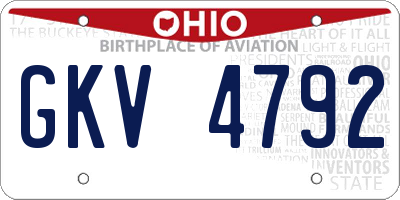 OH license plate GKV4792