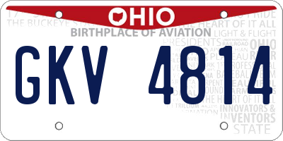 OH license plate GKV4814