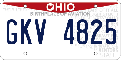 OH license plate GKV4825
