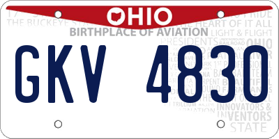 OH license plate GKV4830