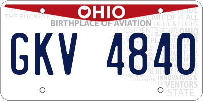 OH license plate GKV4840