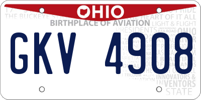 OH license plate GKV4908