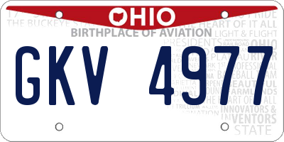 OH license plate GKV4977