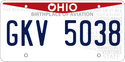 OH license plate GKV5038