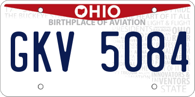 OH license plate GKV5084