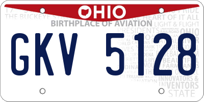 OH license plate GKV5128